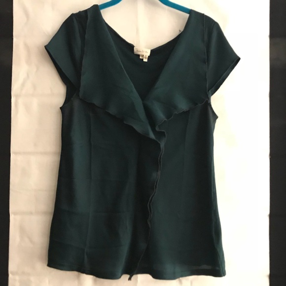 Anthropologie Tops - Dark Green Silky Anthro Top
